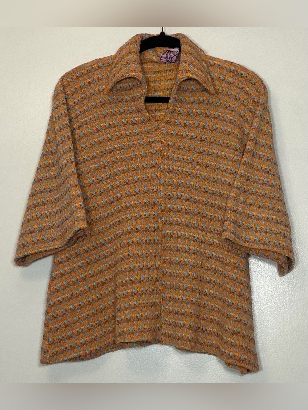 Vintage 1970s Colorful Multicolor Knit Sweater
